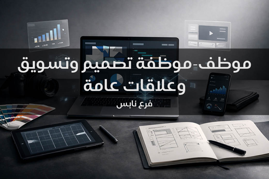 مطلوب موظف/ موظفة تصميم وتسويق وعلاقات عامة  (فرع نابلس)